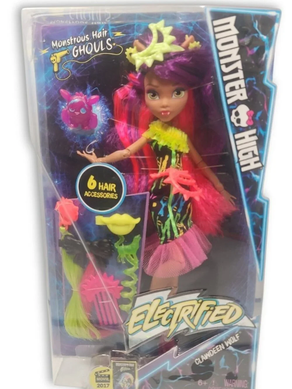 New 2016 Monster High Electrified Monstrous Hair Ghouls Clawdeen Wolf